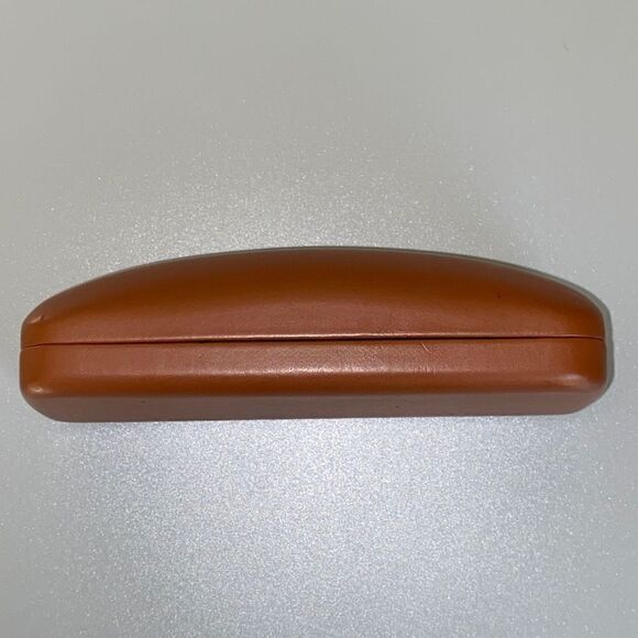 Longchamp Paris Sun/Glasses case brown leather hard clamshell - Picture 5 of 6